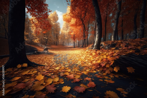 autumn in the forest - made with generative ai