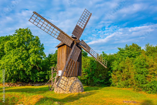 Windmill at Saaremaa island in Estonia photo