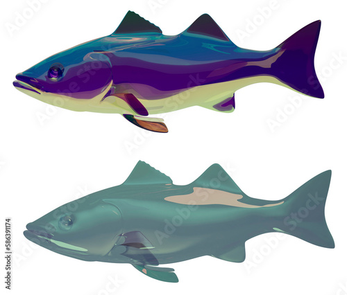 3D Rendering, Illustration Water Animal