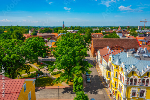 Fototapeta Naklejka Na Ścianę i Meble -  Cityscape of Estonian town Viljandi