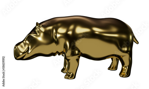 3D Rendering, Illustration Hippo Animal