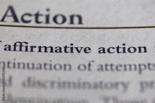 Affirmative action printed in text on page as visual aid or business law reference