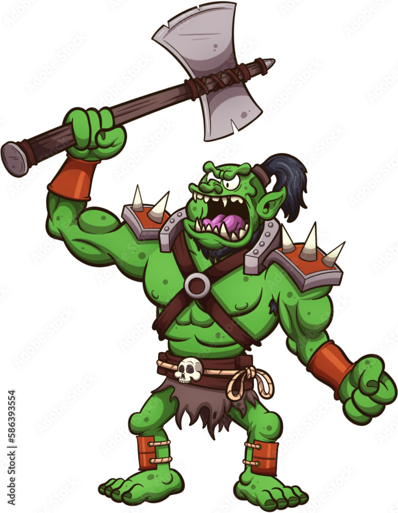 Troll Chief. Vector clip art illustration with simple gradients. All in ...