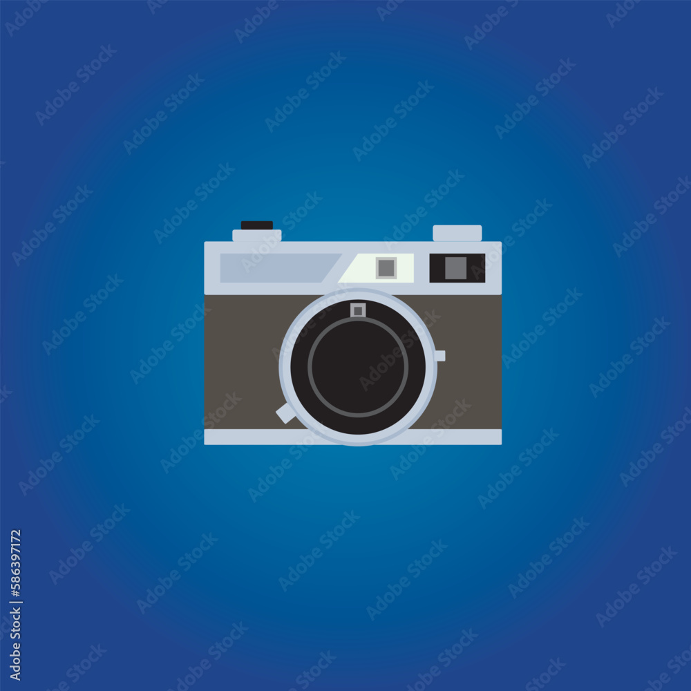 Camera 2D Animation Illustration Vector with gradient blue color