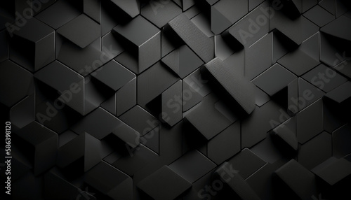 Black block structure, HD Wallpaper. Illustration. Generative AI