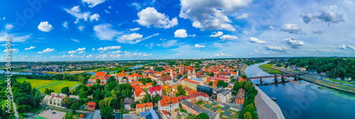 Tableau sur toile Panorama view of the old town of Kuanas, Lithuania