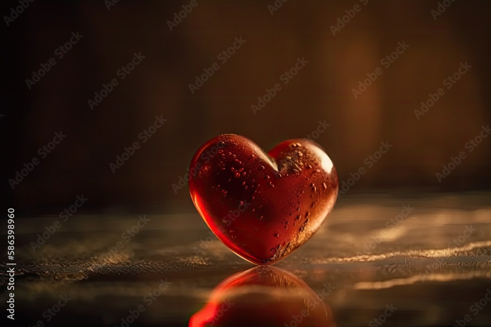 Fototapeta premium Heart-Shaped Object on a Table. Generative AI