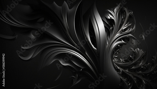 Abstract black background. HD Wallpaper. Illustration. Generative AI