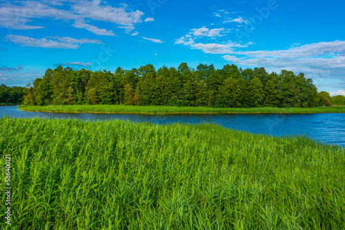 Natural landscape of Sirvenos lake in Birzai, Lithuania photo