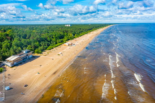 Panorama view of a beach in Jurmala, Latvia photo