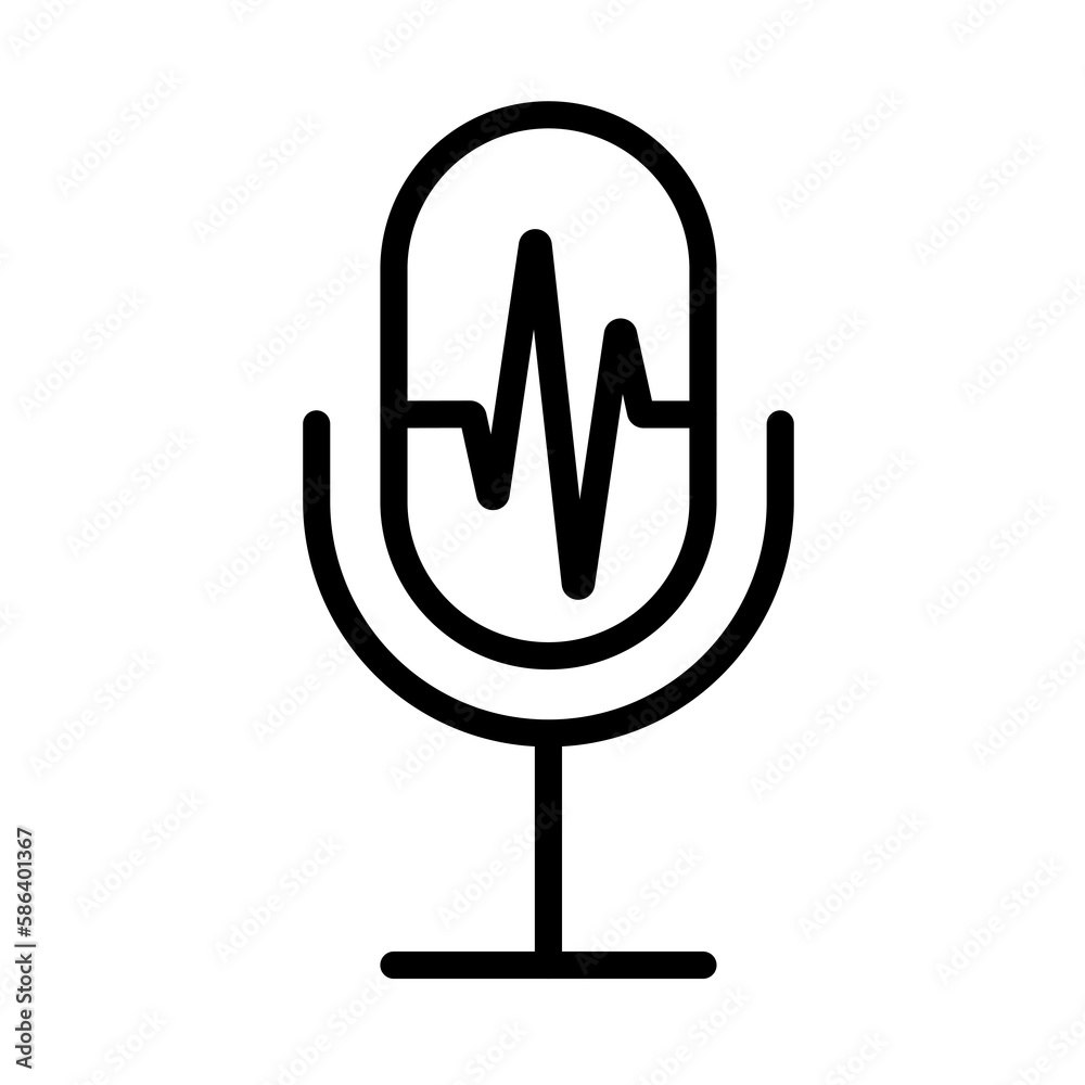 microphone with audio wave sign microphone with audio wave sign
