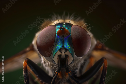 macro photography captures the stunning detail of a horsefly. Generative AI