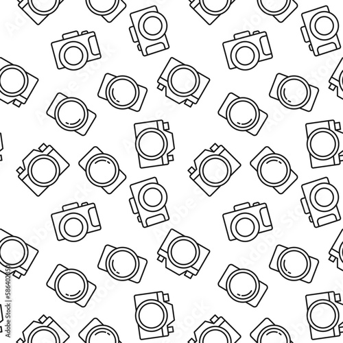 Various Photo Cameras Seamless Pattern for Printing and Wrapping