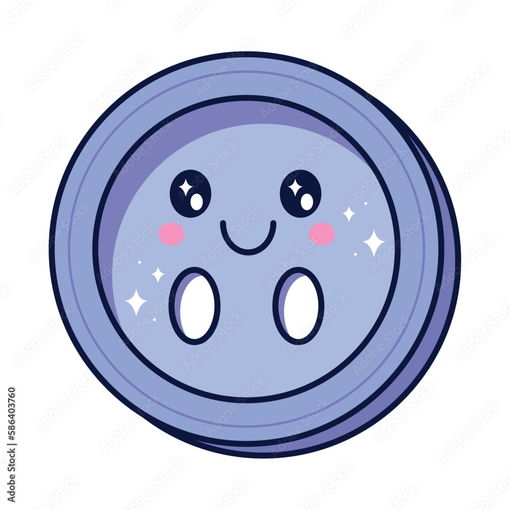 Fototapeta premium Cheerful button kawaii