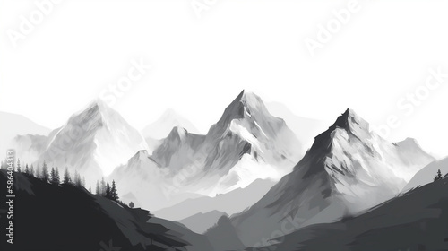 AI Generated art of alpes mountains