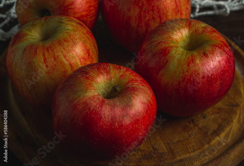 Acercamiento a manzanas rojas 