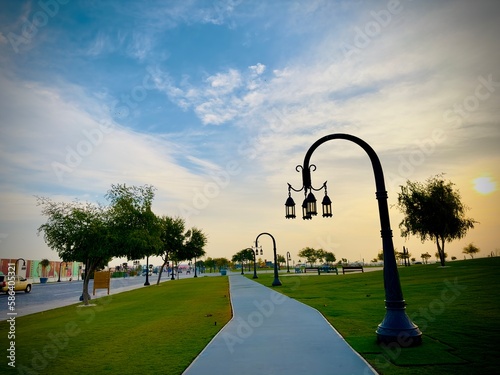 sunset in the park Mina district 
