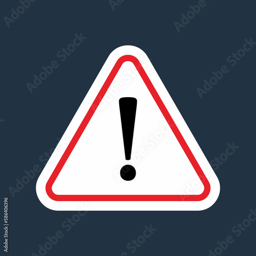 White triangle warning sign icon isolated