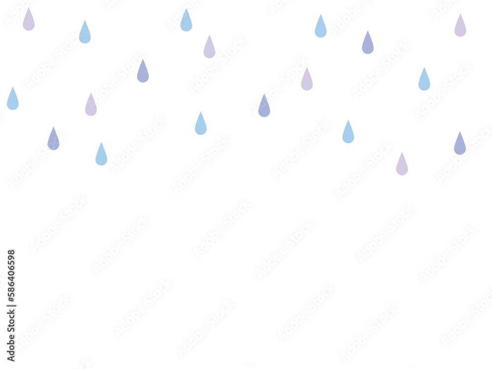 パステル水彩カラーの雨模様のイラスト パステル水彩カラーの雨模様のイラスト
