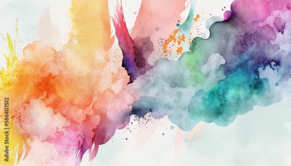 Watercolor splash background. Aesthetic background. Vector illustration. Generative AI