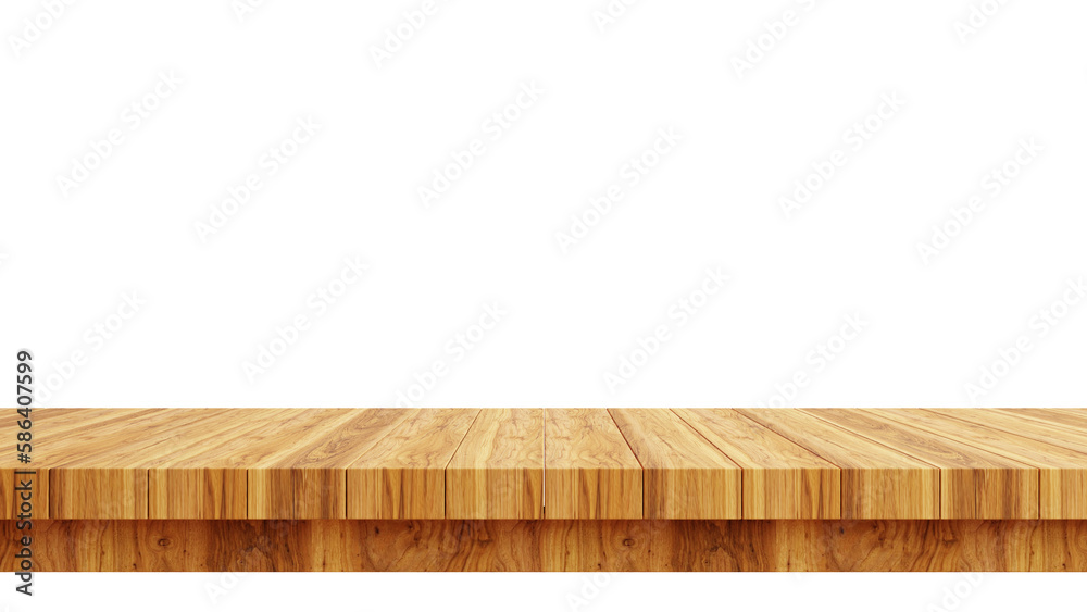 Wooden table top isolated on transparent background 3d rendering png Wooden table top isolated on transparent background 3d rendering png