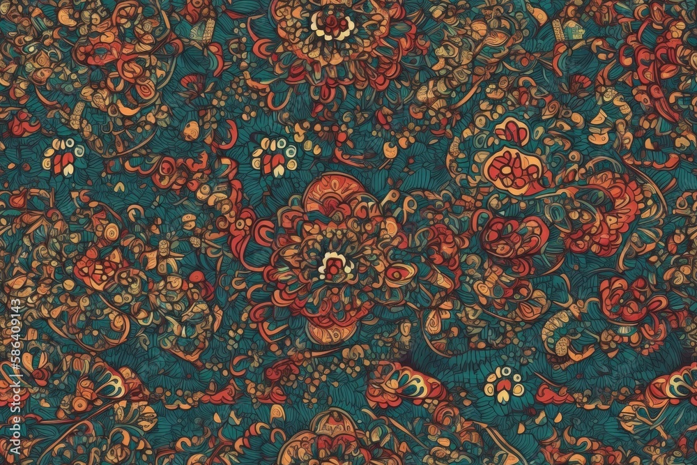 vibrant floral wallpaper design. Generative AI vibrant floral wallpaper design. Generative AI