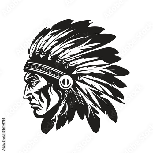 apache, vector concept digital art, hand drawn illustration