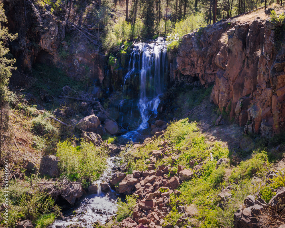 Pacheta Falls on the Mogollon Rim in the White Mountains of Arizona.