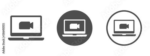  Video conference flat vector icon designs
