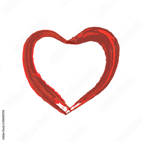 Heart icon. Decorative design element for Valentine's Day. Symbol of love on white background. Brush shape of heart Vector