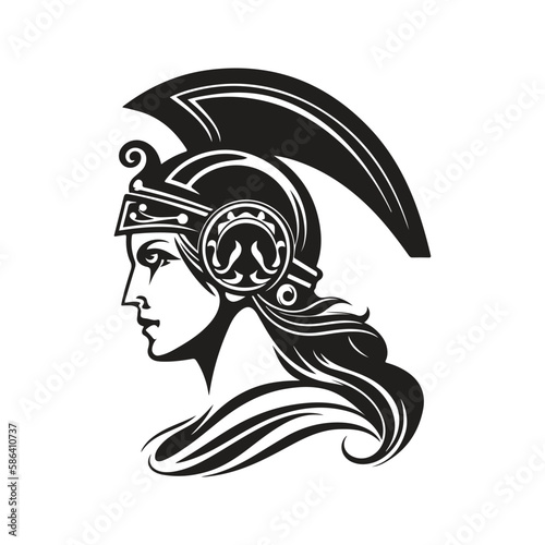athena, vector concept digital art, hand drawn illustration