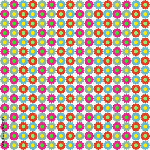 The background image is a colorful floral pattern.