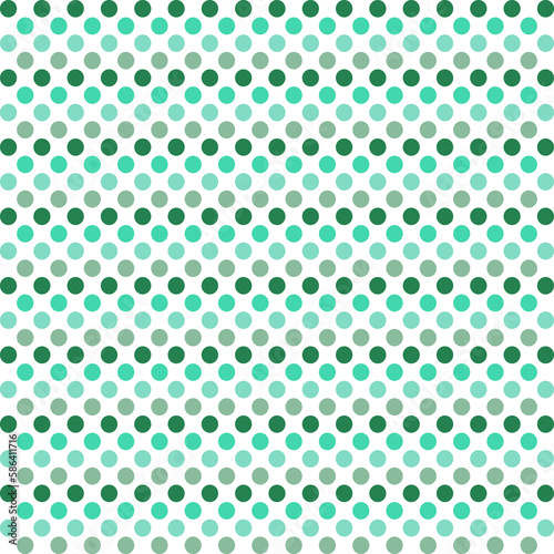 green and white polka dot pattern with a white background.