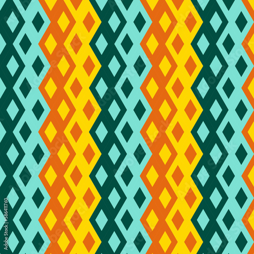 pattern with a zigzag pattern that is green and yellow.