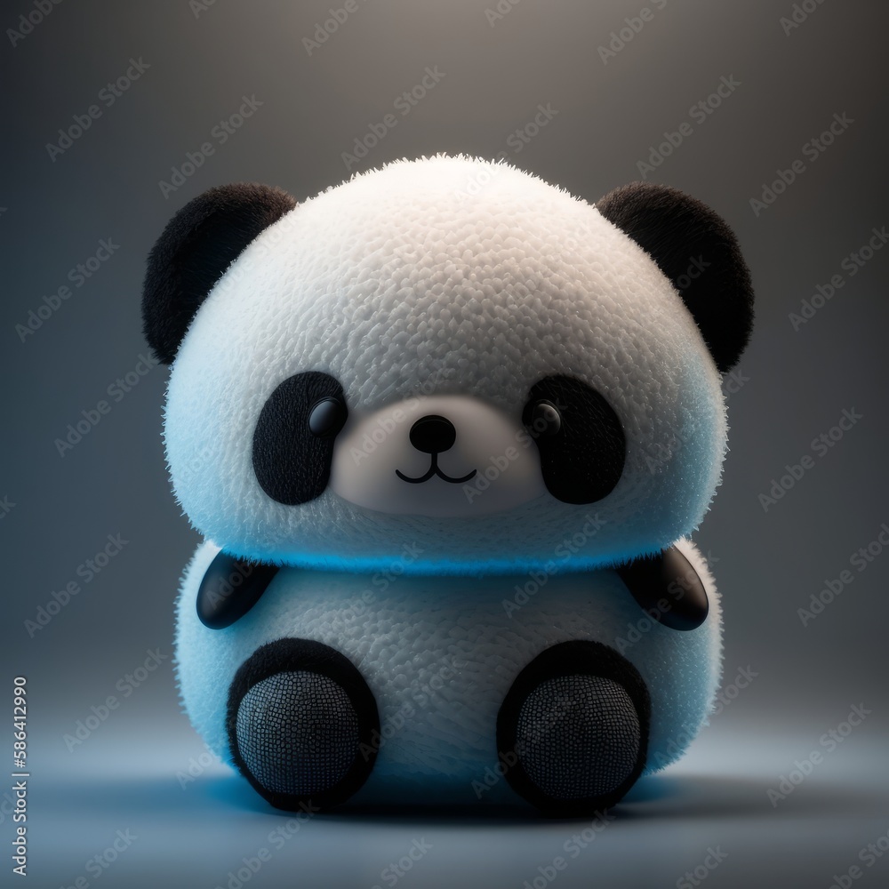 Cute Squishy Panda Plush Toy Illustration Cute Squishy Panda Plush Toy Illustration