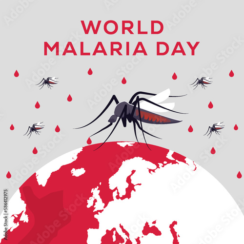 flat design world malaria day illustration design concept