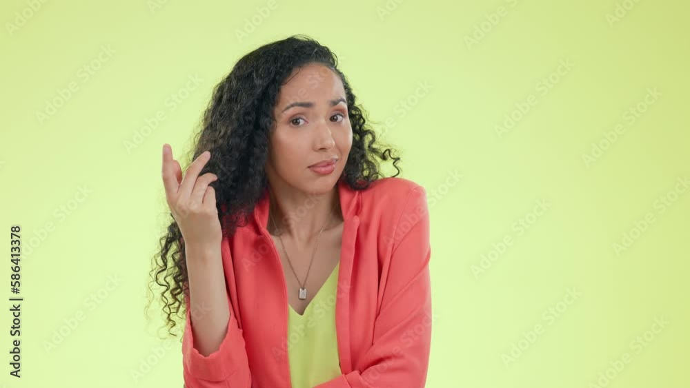 Face, confused and woman with doubt, shrugging and question against a studio background. Portrait, female and lady with unsure body language, thoughts and uncertain with decision, choice and reaction Face, confused and woman with doubt, shrugging and question against a studio background. Portrait, female and lady with unsure body language, thoughts and uncertain with decision, choice and reaction