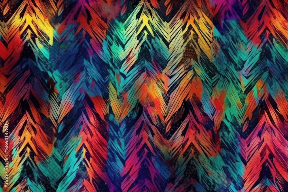 vibrant arrow pattern on a dark background. Generative AI