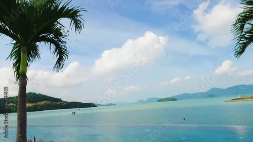 infinity pool that gives a view of the islands and the sea photo