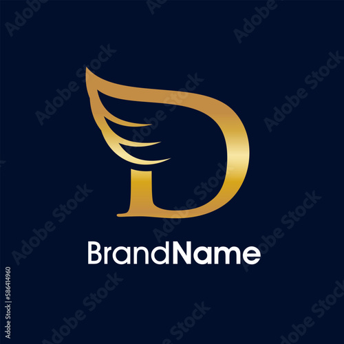 Elegant Initial D Wing Logo