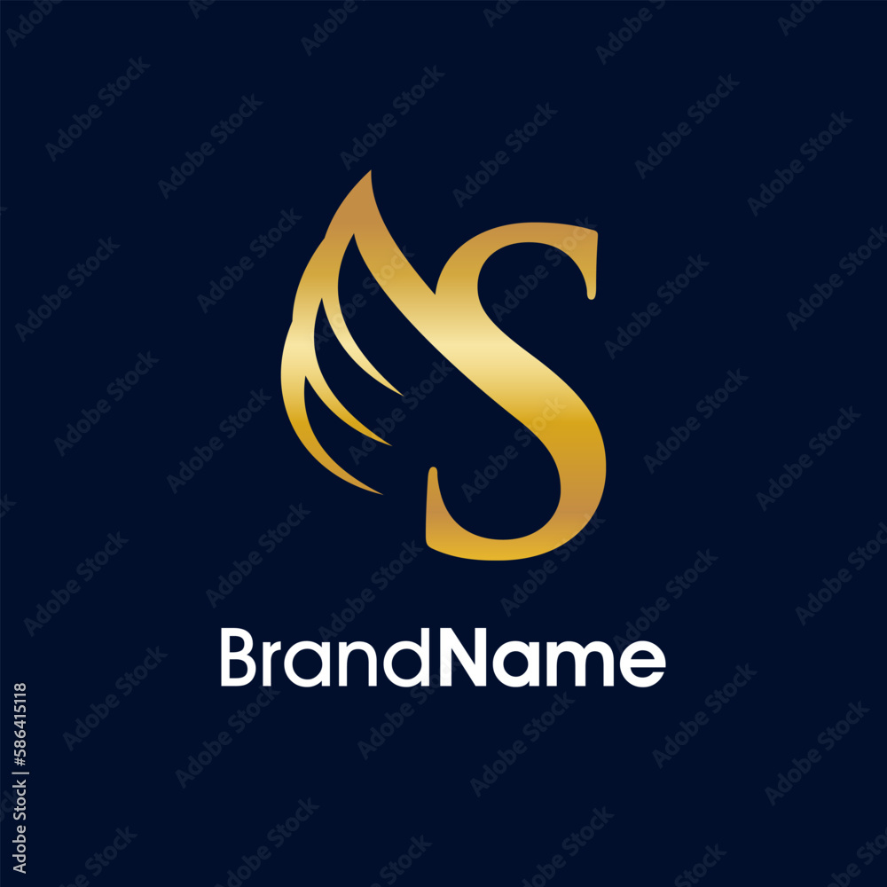Elegant Initial S Wing Logo Elegant Initial S Wing Logo