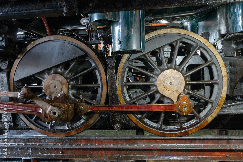 The train's diesel engine, railway