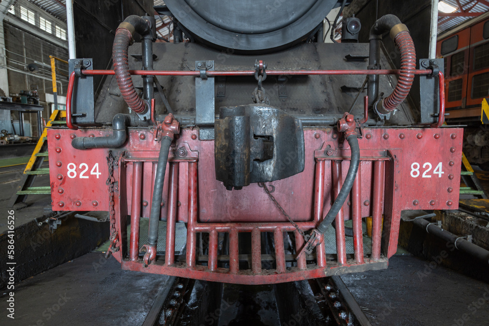 The train's diesel engine, railway