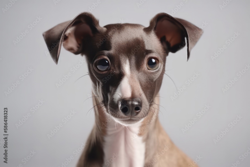 Portrait of an Italian Greyhound on a white background - Generative AI Illustration Portrait of an Italian Greyhound on a white background - Generative AI Illustration