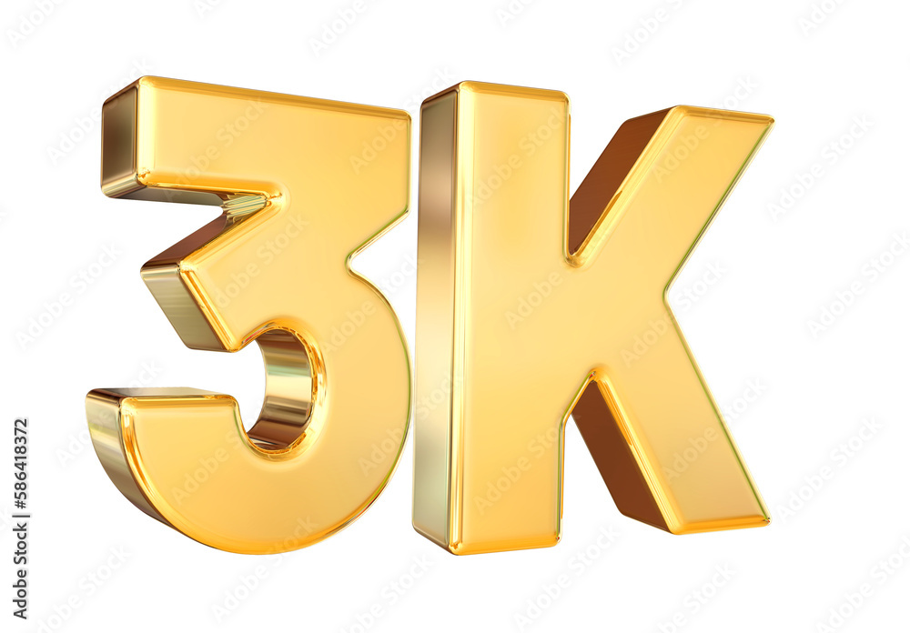 3K Follower Gold Number 
