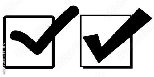 Check mark icon. Accept icon, check list icon on white background. Vector illustration.