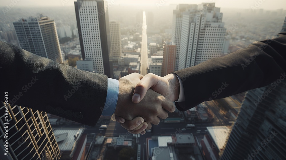 Close-up image of business people shaking hands at meeting or negotiation,Handshake concept,Business concept.Generative Ai Close-up image of business people shaking hands at meeting or negotiation,Handshake concept,Business concept.Generative Ai