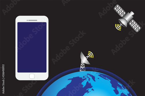 Antivirus application with hacker alerts. spam information on mobile phone screen. Flat vector illustration.