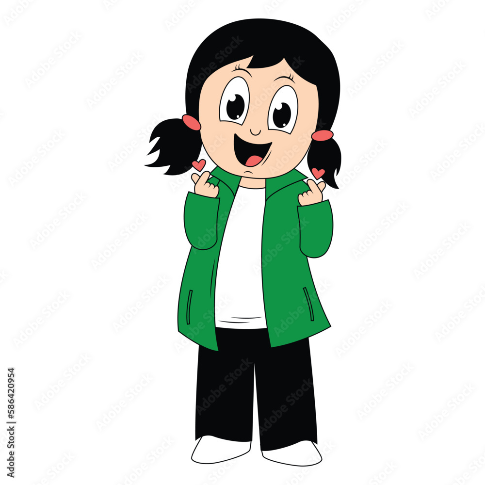 cute girl cartoon illustration graphic