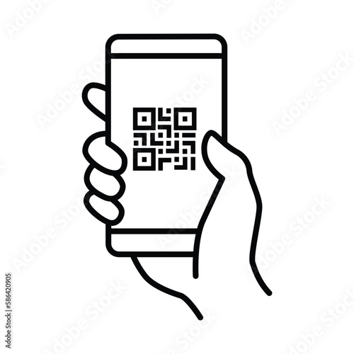 QR code scanning icon vector